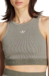 Adidas Originals Adidas Rib Bra Crop Tank In Gray