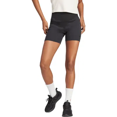 Adidas Originals Adidas Rib High Waist Bike Shorts In Black