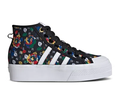 Adidas Originals Adidas Rich Mnisi X Adidas Wmns Nizza Platform Mid 'pop-art Roses' In Black