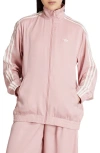 Adidas Originals Adidas Ruffle 3-stripes Satin Track Jacket In Pink