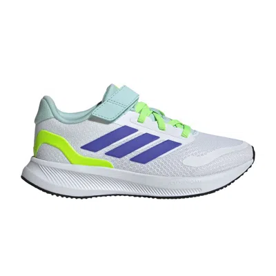 Pre-owned Adidas Originals Adidas Runfalcon 5 C 'white Blue Lucid Lemon' | Kid's Size 10.5
