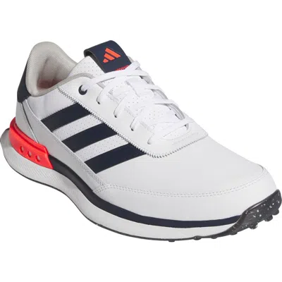 Adidas Originals Adidas S2g 24 Waterproof Leather Spikeless Golf Shoe In White/navy/lucid Red