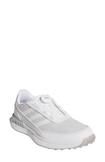 Adidas Originals Adidas S2g 25 Boa® Waterproof Spikeless Golf Shoe In White/white/silver Met.