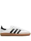 Adidas Originals Adidas Men's White Core Black Gold Me Sambae Suede And Leather Low-top Trainers In White