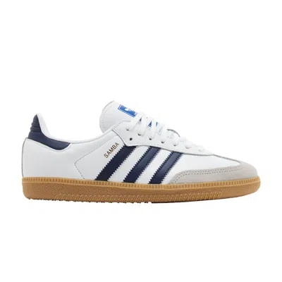 Pre-owned Adidas Originals Adidas Samba Og Big Kid 'white Night Indigo Gum' | Kid's Size 5