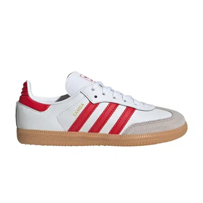 Pre-owned Adidas Originals Adidas Samba Og C 'white Scarlet Gum' | Kid's Size 12.5