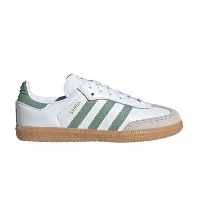 Pre-owned Adidas Originals Adidas Samba Og C 'white Silver Green' | Kid's Size 2.5