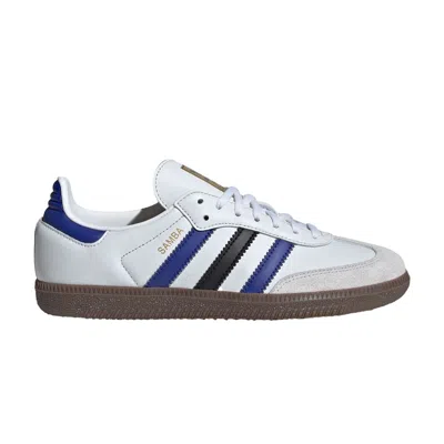 Pre-owned Adidas Originals Adidas Samba Og J 'white Active Blue Black' | Kid's Size 4