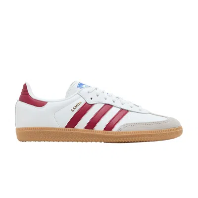 Pre-owned Adidas Originals Adidas Samba Og J 'white Collegiate Burgundy Gum' | Kid's Size 6.5