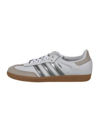Pre-owned Adidas Originals Adidas Samba Og White Silver Metallic Grey Sneakers In Multi