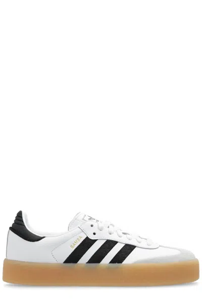 Adidas Originals Adidas Samba Side Stripe Detailed Sneakers In White