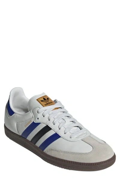 Adidas Originals Adidas Samba Sneaker In Crystal White/blue/matte Gold