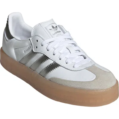 Adidas Originals Adidas Sambae Sneaker In White/silver Metallic/grey