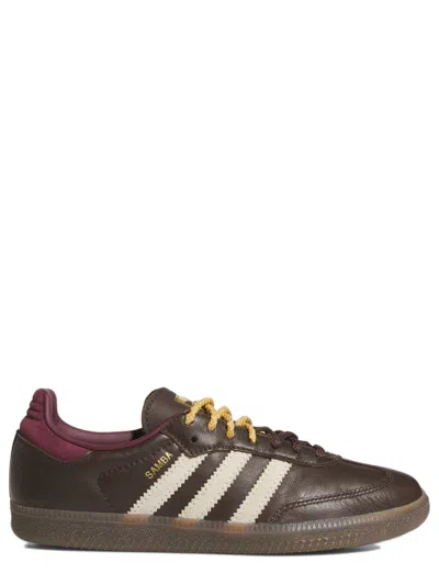 Adidas Originals Adidas Samba-inspired Regular-fit Leather Sneakers For Women In Brown