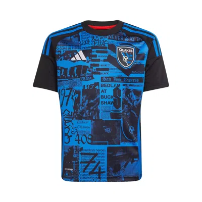 Pre-owned Adidas Originals Adidas San Jose Earthquakes 25/26 Home Jersey 'black' | Kid's Size L