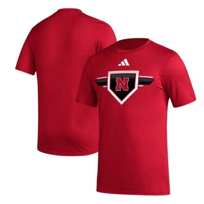 Adidas Originals Men's Adidas Scarlet Nebraska Huskers 2023/24 Aeroready Homeland Plate Pregame T-shirt