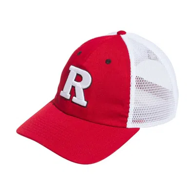 Adidas Originals Adidas Scarlet Rutgers Scarlet Knights Mascot Slouch Trucker Adjustable Hat In Red
