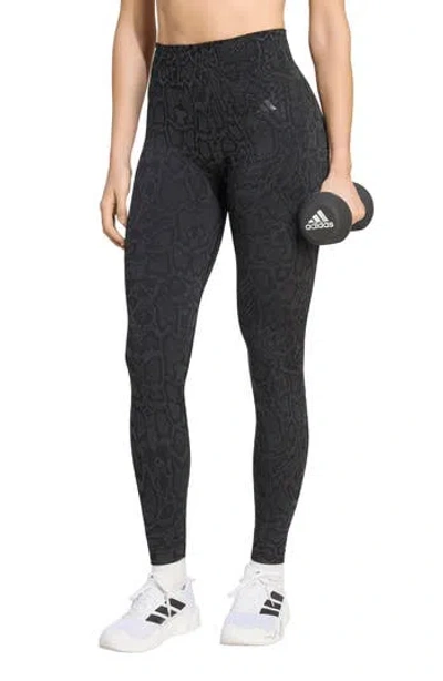 Adidas Originals Adidas Seamless Knit Leggings In Black/ Carbon