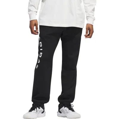 Adidas Originals Adidas Select Fleece Basketball Pants In Black/cloud White