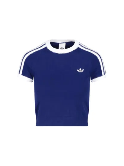 Adidas Originals Adidas Short Sleeve Crewneck Sweater Tee In Blue