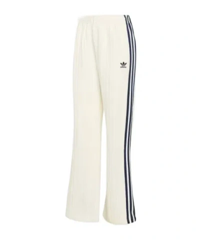 Adidas Originals Adidas Side-striped Straight Leg Track Pants In White