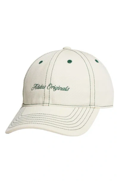 Adidas Originals Adidas Signature Baseball Cap In Vanilla Yellow/ Green