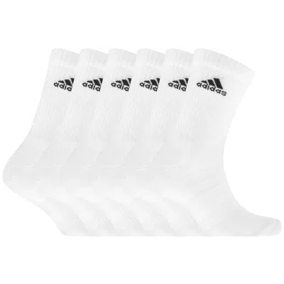 Adidas Originals Adidas Six Pack Cushioned Crew Socks White