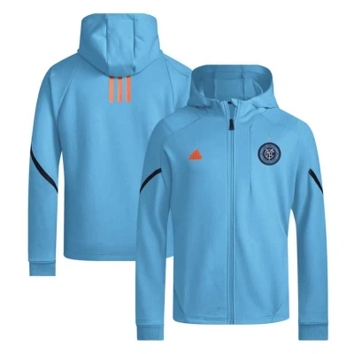 Adidas Originals Adidas Sky Blue New York City Fc 2024 Anthem Travel Full-zip Jacket