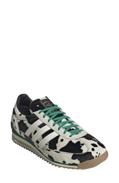 Adidas Originals Sl 72 Og Suede And Leather-trimmed Cow-print Calf Hair Sneakers In Black