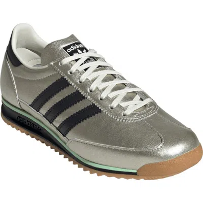 Adidas Originals Sl 72 Og Three-stripe Metallic-leather Sneakers