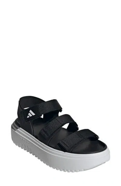 Adidas Originals Adidas Slyn Platform Sandal In Black/white/white