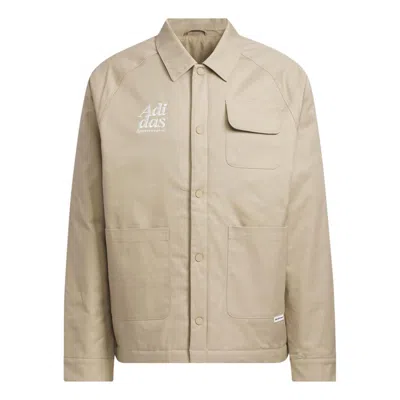 Adidas Originals Adidas Small Logo Padded Jacket Asia Sizing 'tan' In Neutral