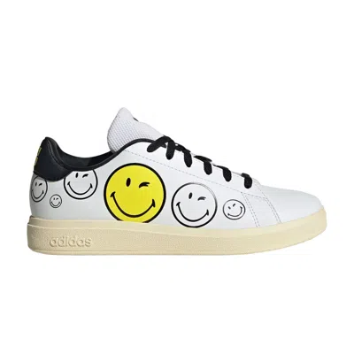 Pre-owned Adidas Originals Adidas Smiley X Advantage Base 2.0 J 'smiley Graphics' | White | Kid's Size 3.5