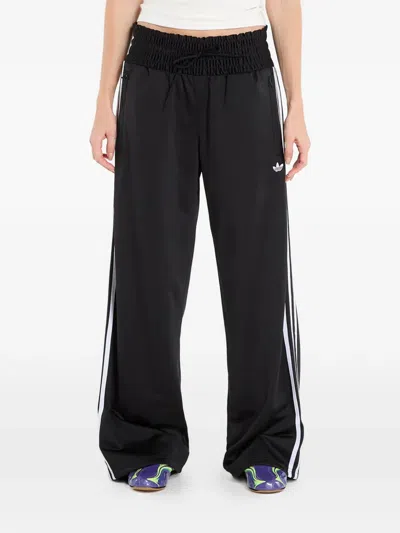 Adidas Originals Adidas Smocked Firebird Tracksuit Bottoms In Black