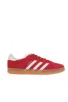 Adidas Originals Red Calf Leather Bos Taurus Low Top Sneakers In Red