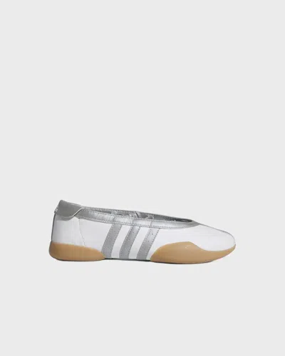Adidas Originals Taekwondo Mei Ballet Metallic Leather-trimmed Leather Sneakers In Silver
