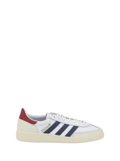 Adidas Originals Suede Sneakers With Elongated Toe And Slanted Bands In White