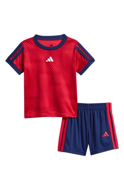 Adidas Originals Babies' Adidas Soccer Top & 3-stripes Shorts Set In Multi