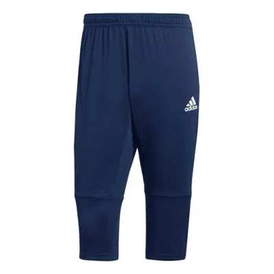 Adidas Originals Adidas Soccer/football Training Running Sports Cropped Pants Blue In Brown