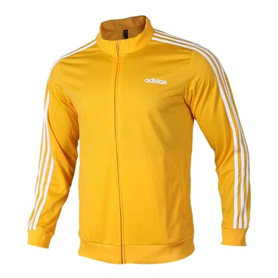 Adidas Originals Adidas Solid Color Body-building Sports Jacket Men's Gold In Yellow