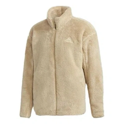Adidas Originals Adidas Solid Color Casual Sports Stay Warm Stand Collar Jacket Brown