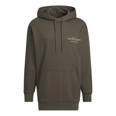 Adidas Originals Adidas Solid Color Pocket Alphabet Loose Casual Hooded Long Sleeves Hoodie Men's Brown In Green