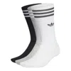 Adidas Originals Adidas Solid Crew Socks 3 Pairs 'white Black Grey' In Multi