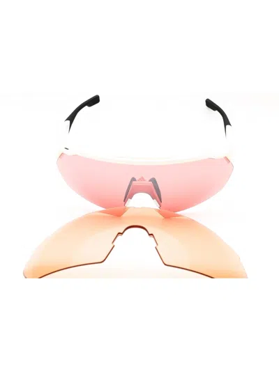 Adidas Originals Adidas Sp0093 Sunglasses In White / Bordeaux Mirror