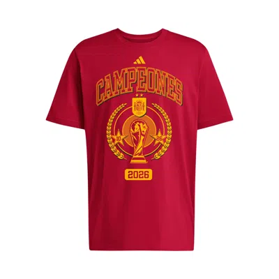 Pre-owned Adidas Originals Adidas Spain 2026 Campeones Tee 'team Power Red/soccr-seu-snj' | Men's Size S