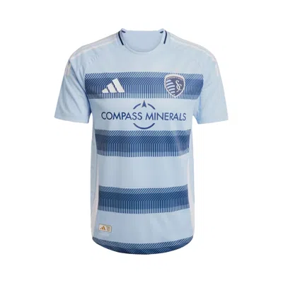 Pre-owned Adidas Originals Adidas Sporting Kansas City 25/26 Home Authentic Jersey 'glow Blue' | Men's Size M