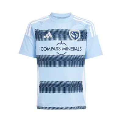 Pre-owned Adidas Originals Adidas Sporting Kansas City 25/26 Home Jersey 'glow Blue' | Kid's Size Xs