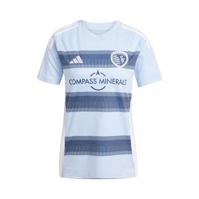 Pre-owned Adidas Originals Adidas Sporting Kansas City 25/26 Home Jersey 'glow Blue' | Women's Size M
