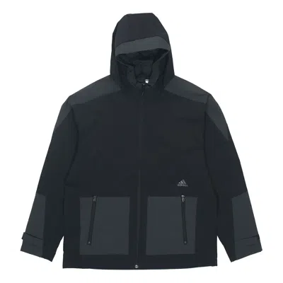 Adidas Originals Adidas Sports Training Woven Windproof Hooded Logo Jacket Black