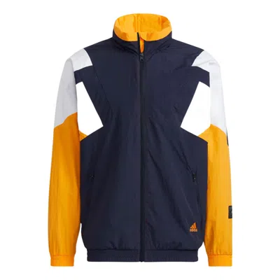 Adidas Originals Adidas St Brand Wvjk Contrasting Colors Logo Micro Mark Athleisure Casual Sports Zipper Hooded Jacke